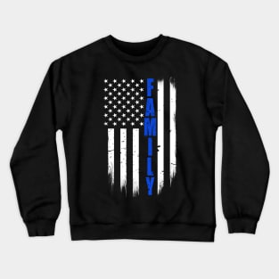 Thin Blue Line Family Flag Crewneck Sweatshirt